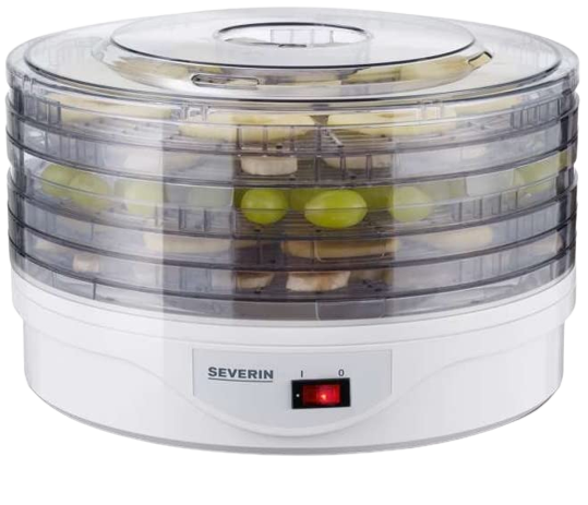 With a dehydrator you can preserve fruits, vegetables, herbs, meat and even fish for many years in a space-saving way.